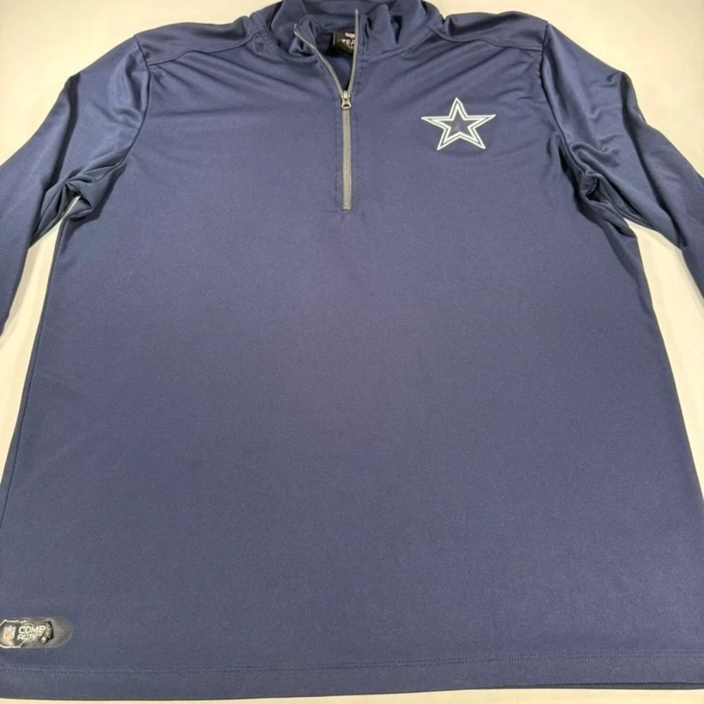 NFL Dallas Cowboys Pullover Mens Large Navy Blue 1/4 Zip New Era Fan Gear